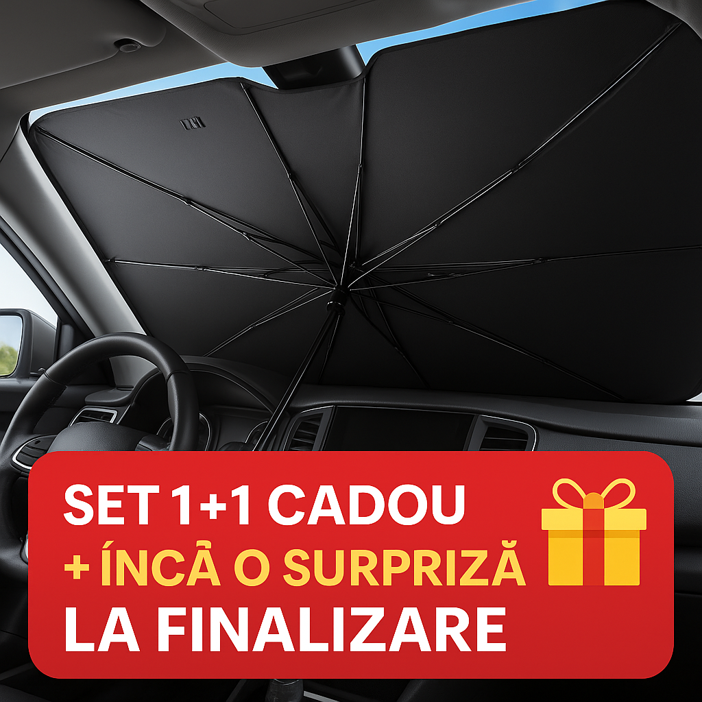 1+1 PARASOLAR AUTO TIP UMBRELA 134 x 80 cm + CADOU!!!