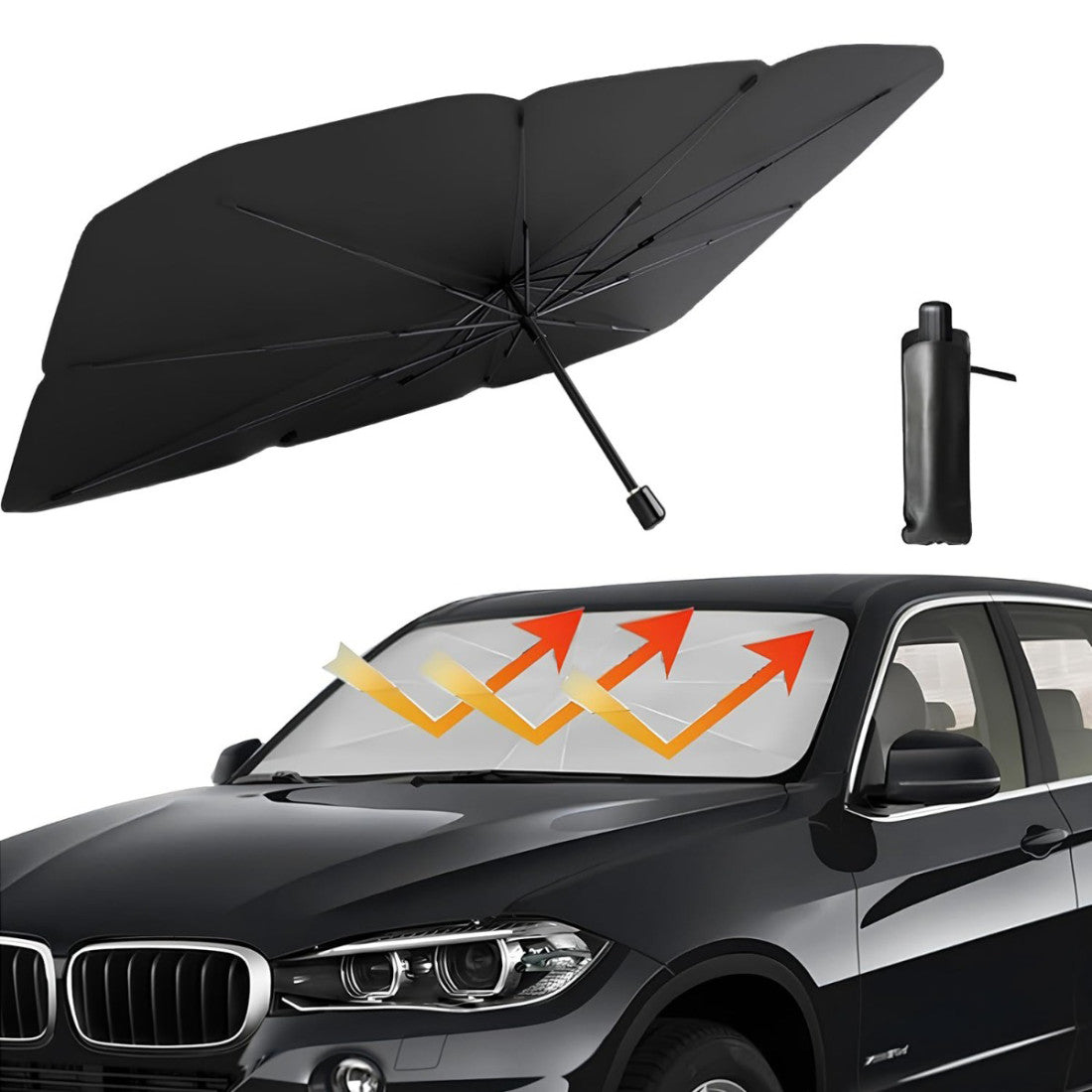 1+1 PARASOLAR AUTO TIP UMBRELA 134 x 80 cm + CADOU!!!